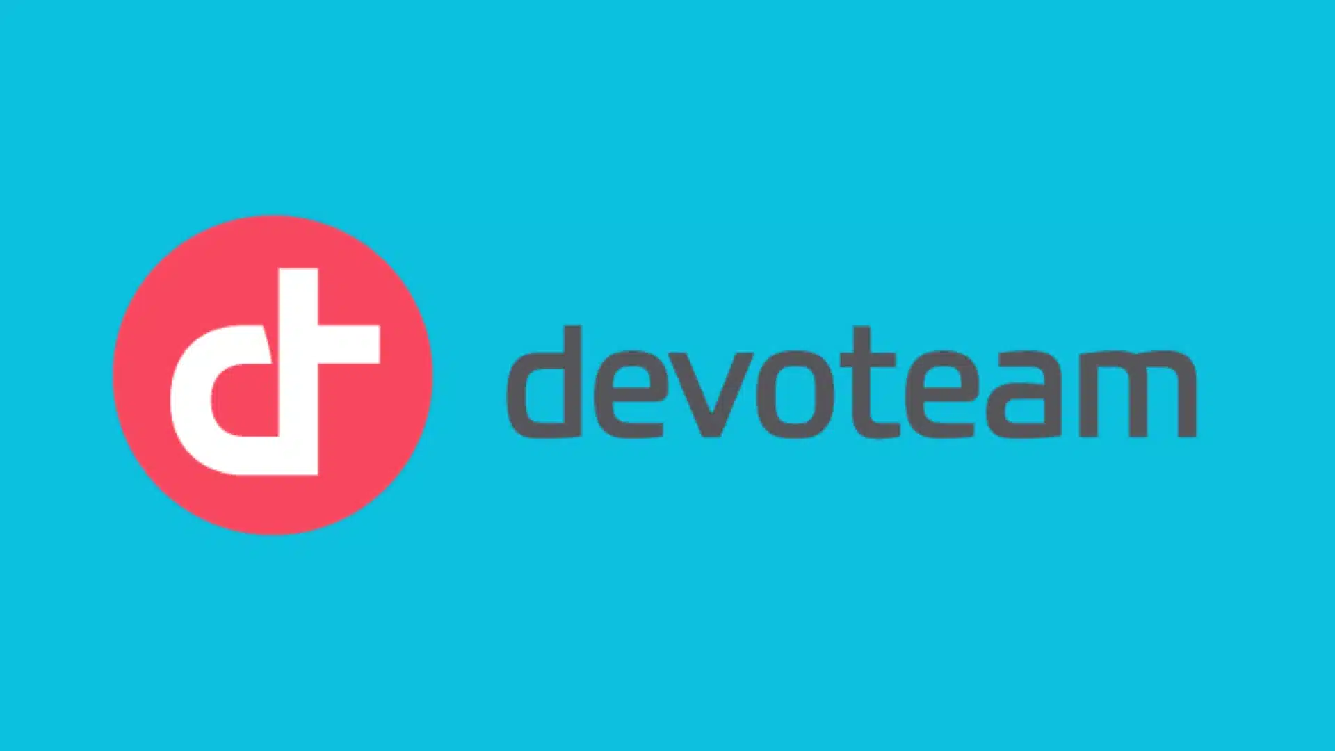 Devoteam logo on a teal background for cloud transformation company section