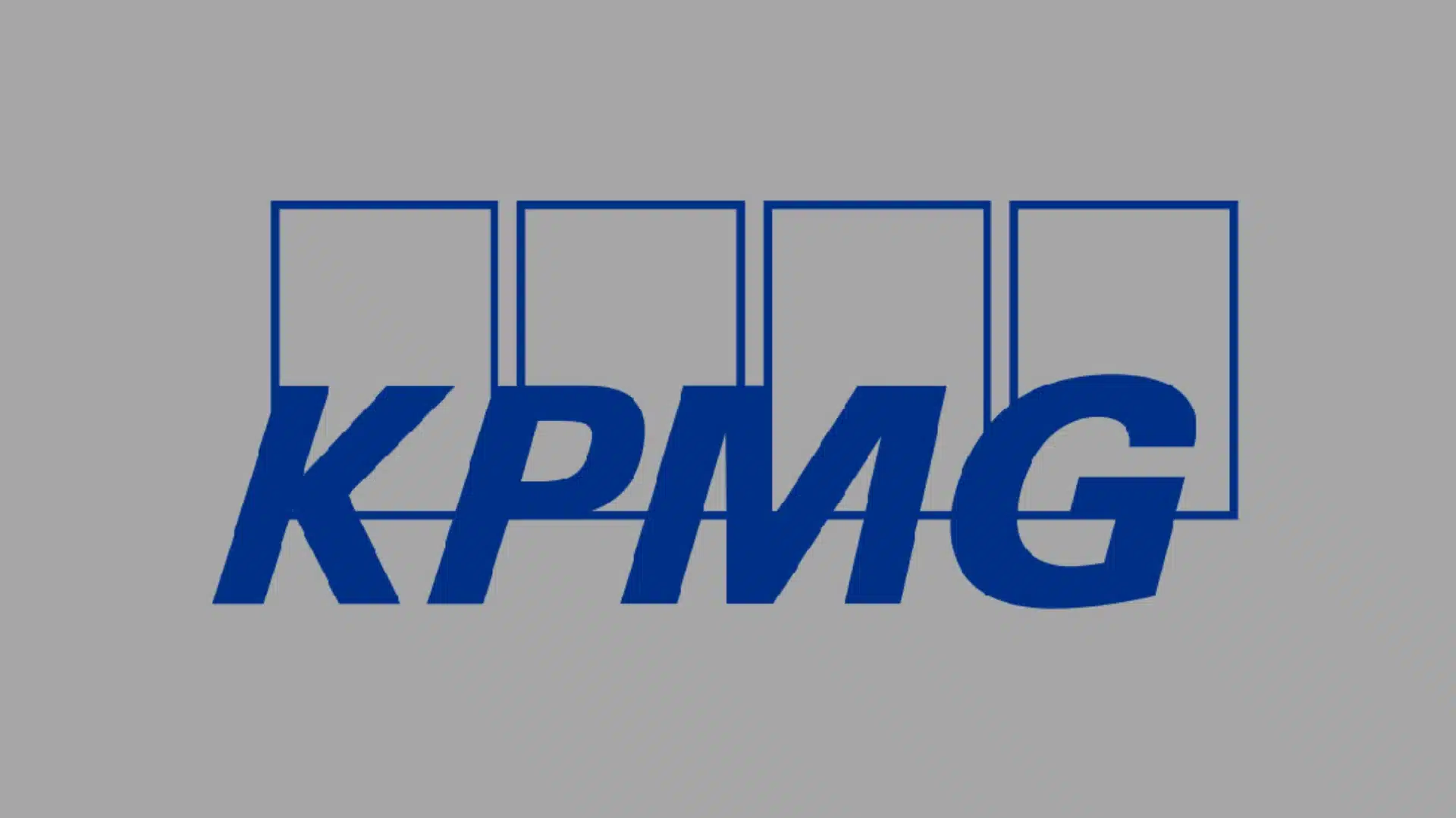 KPMG logo on a gray background for cloud transformation company section