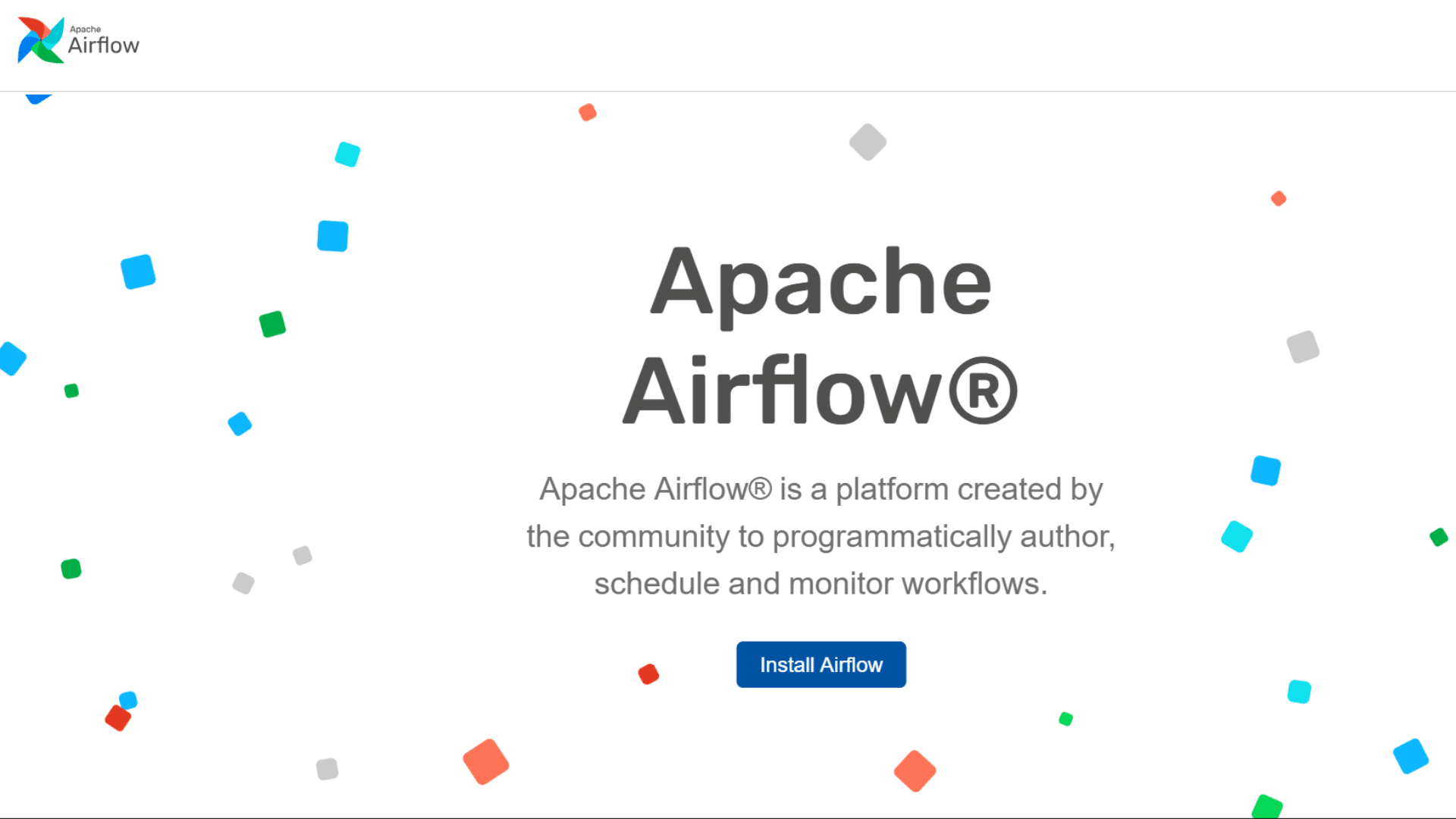 web front page interface of apache airflow