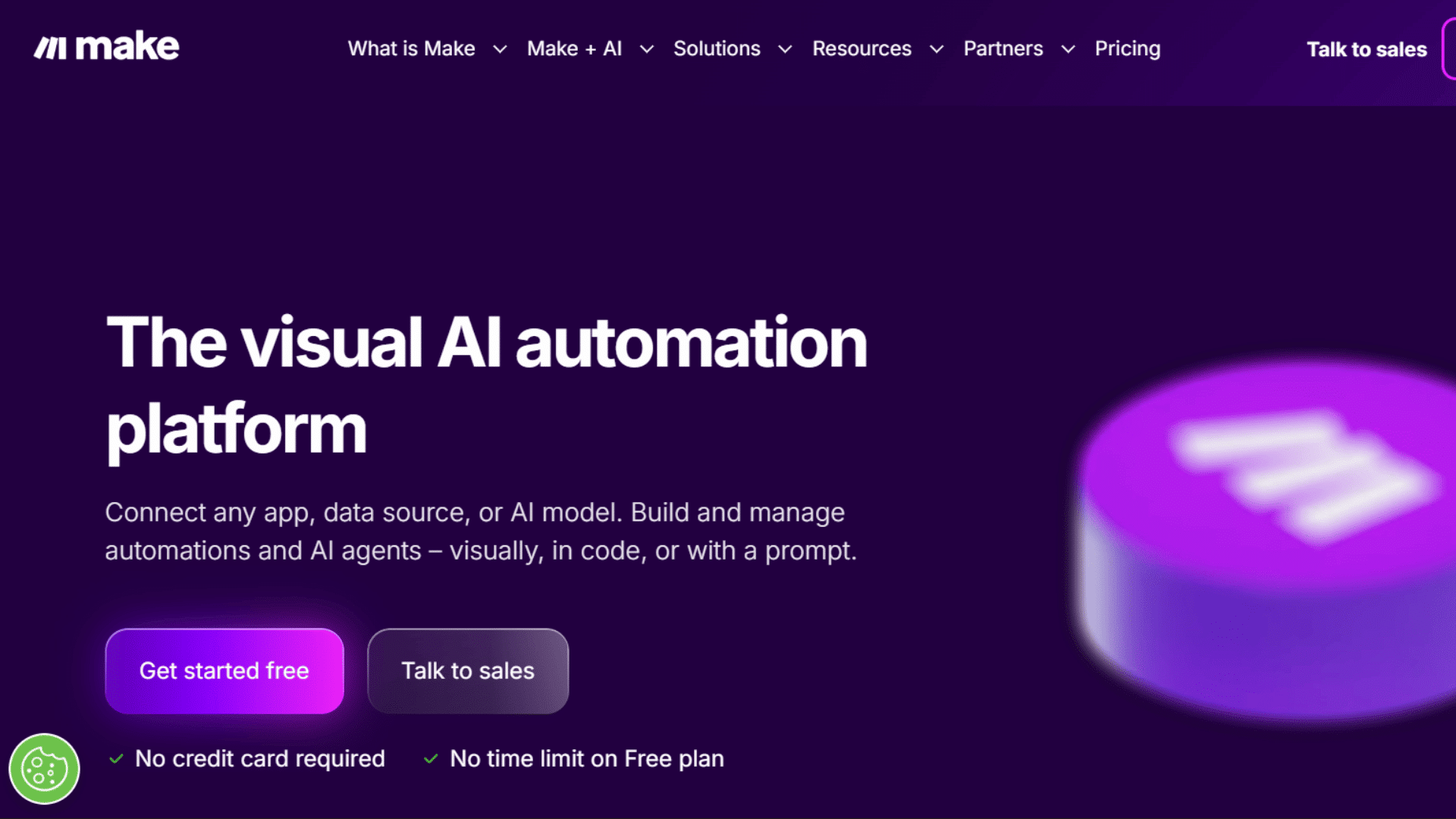 web front page interface of make