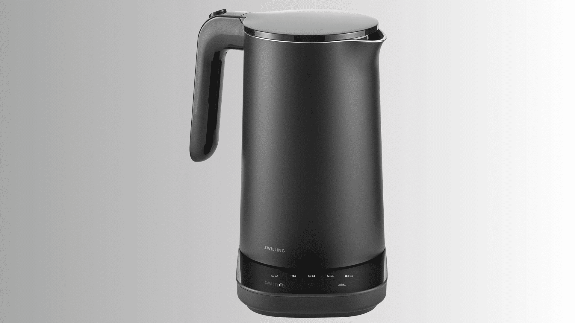 zwilling black electric kettle with touch temperature controls sleek insulated design and modern handle