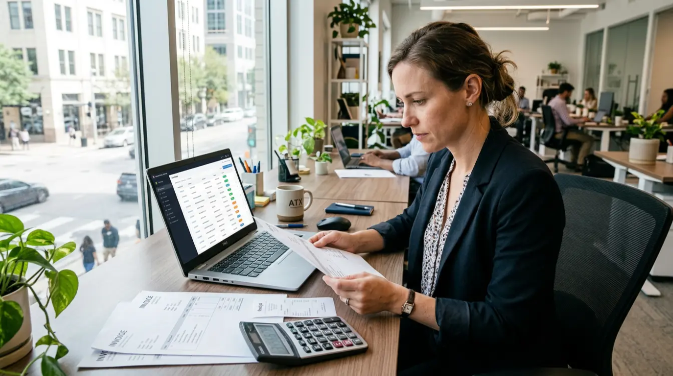 ai assisted invoice processing with accountant reviewing payments and source documents