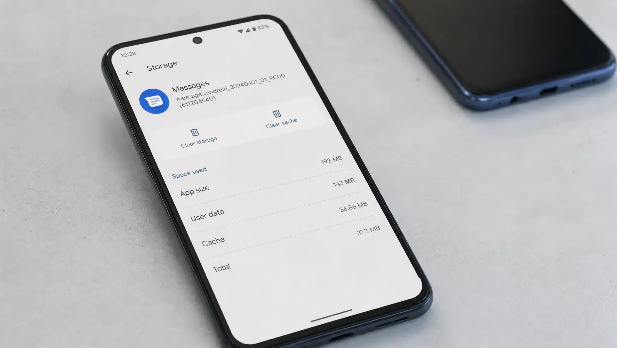 android app cache settings used to fix one app microphone problem on a clean desk