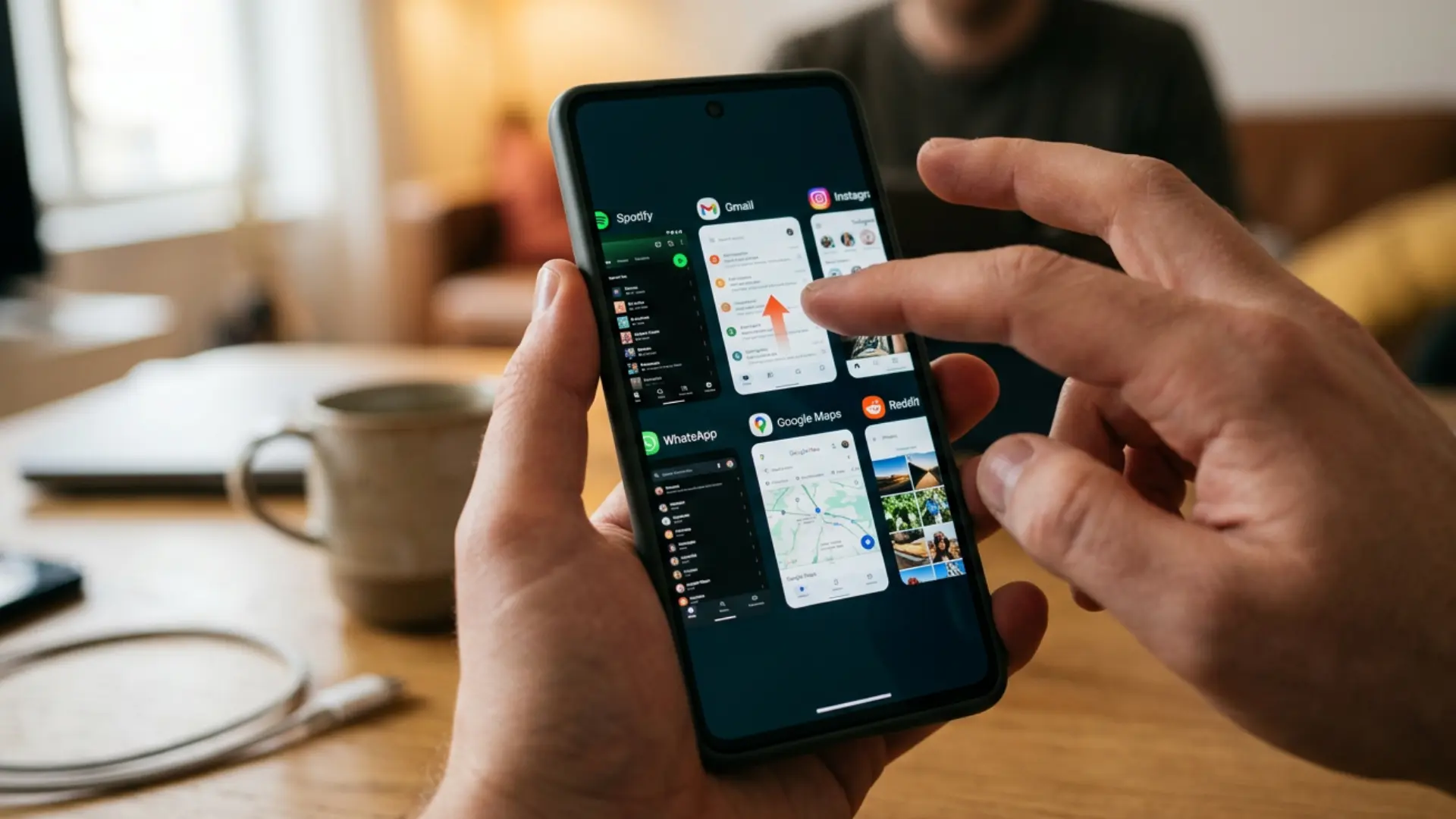 Closing background apps on a smartphone