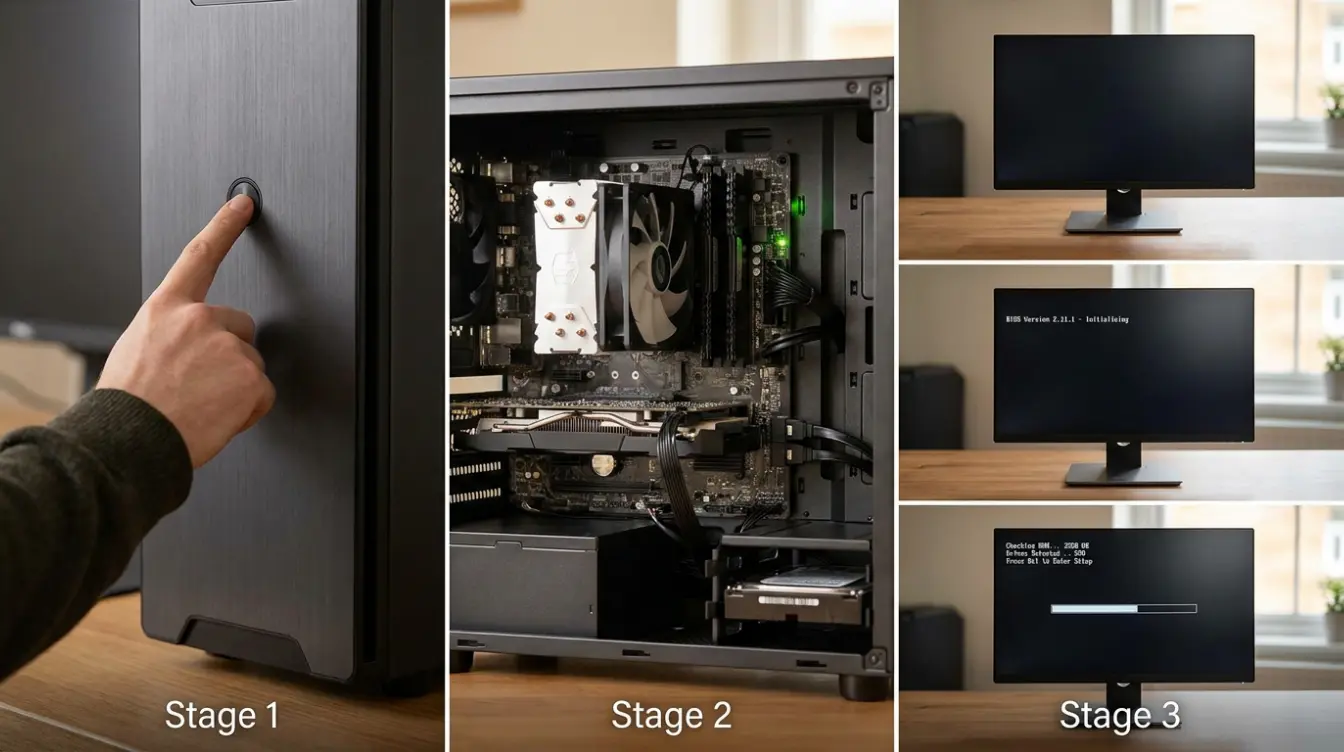 computer opening bios settings during startup, user pressing the setup key before windows loads