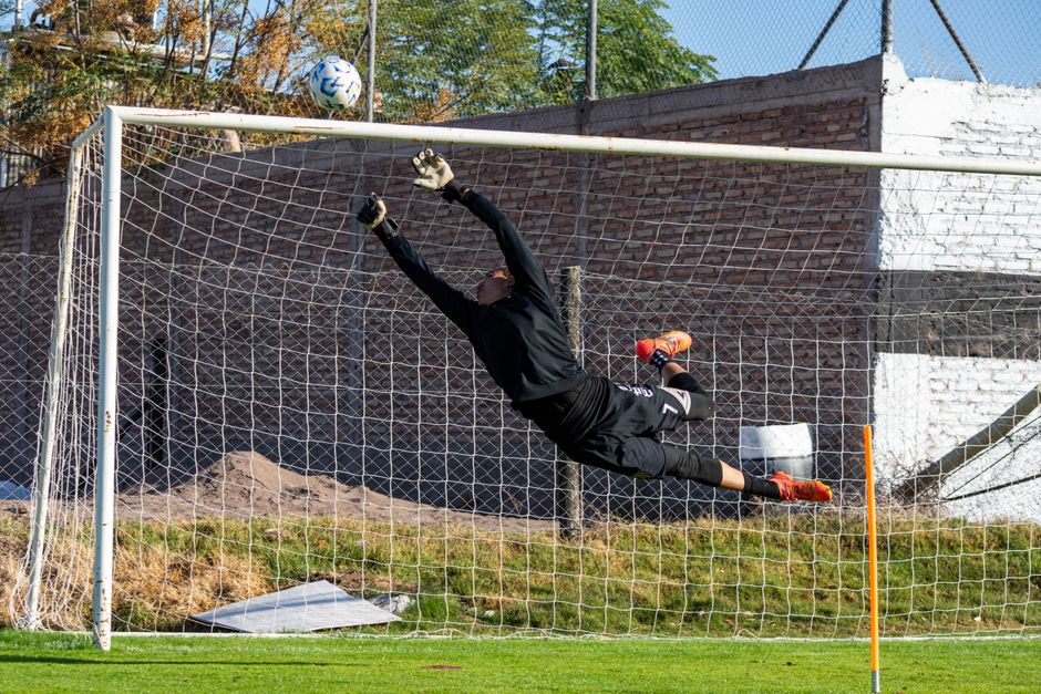 Goalkeeper playing soccer