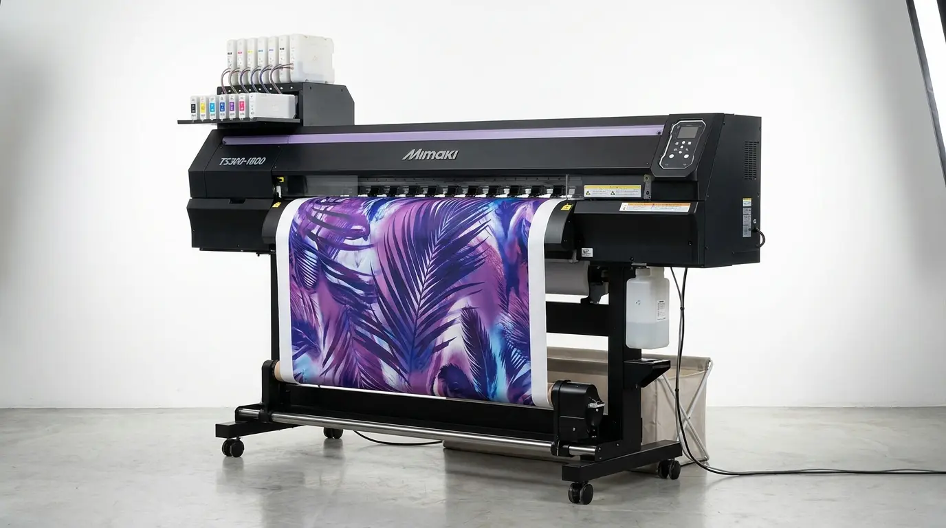 dye sublimation printer creating photo prints and id cards on desk with realistic lighting and detailed output
