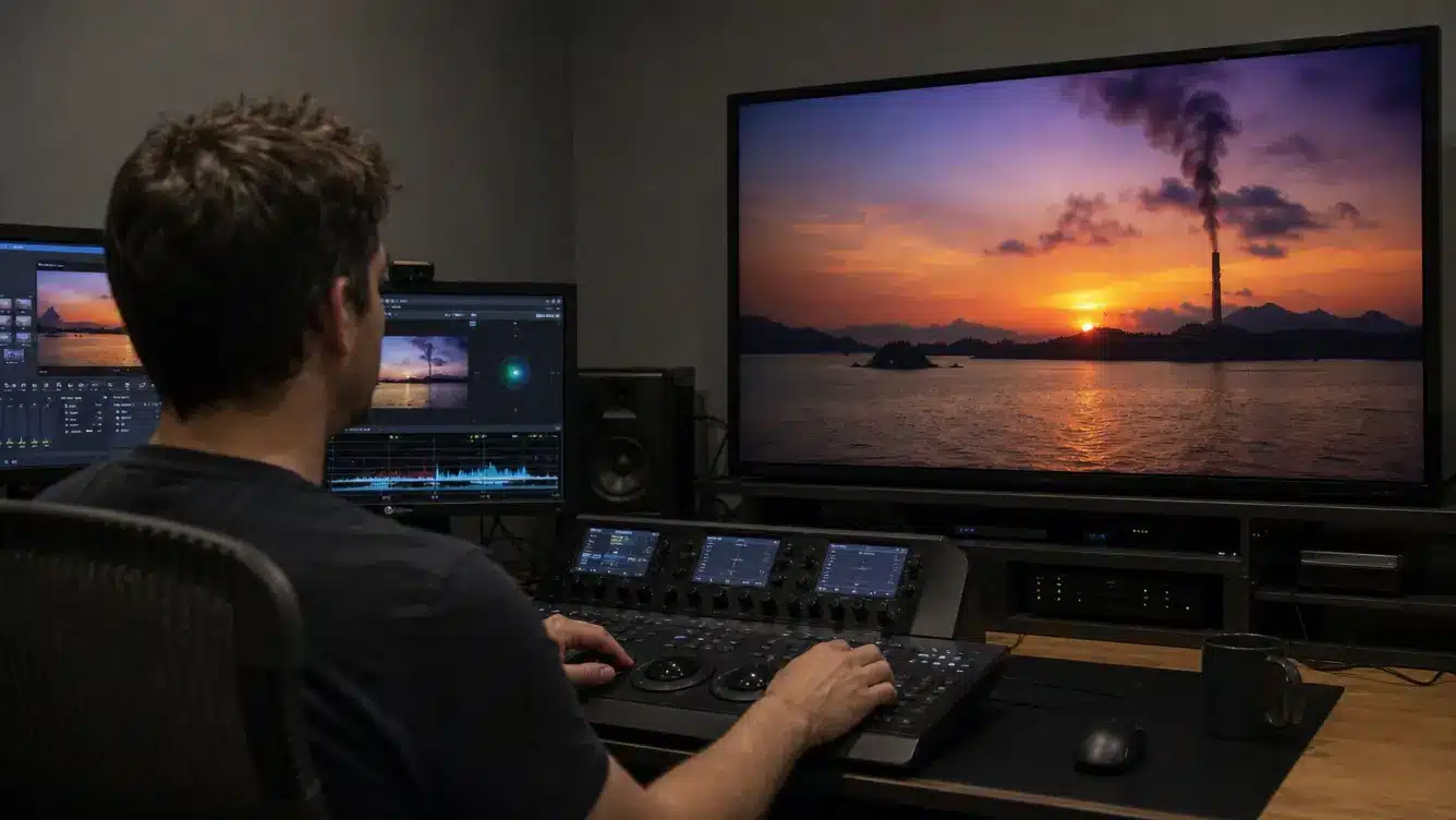 hdr monitor showing smooth sunset colors and gradients without visible banding across the sky