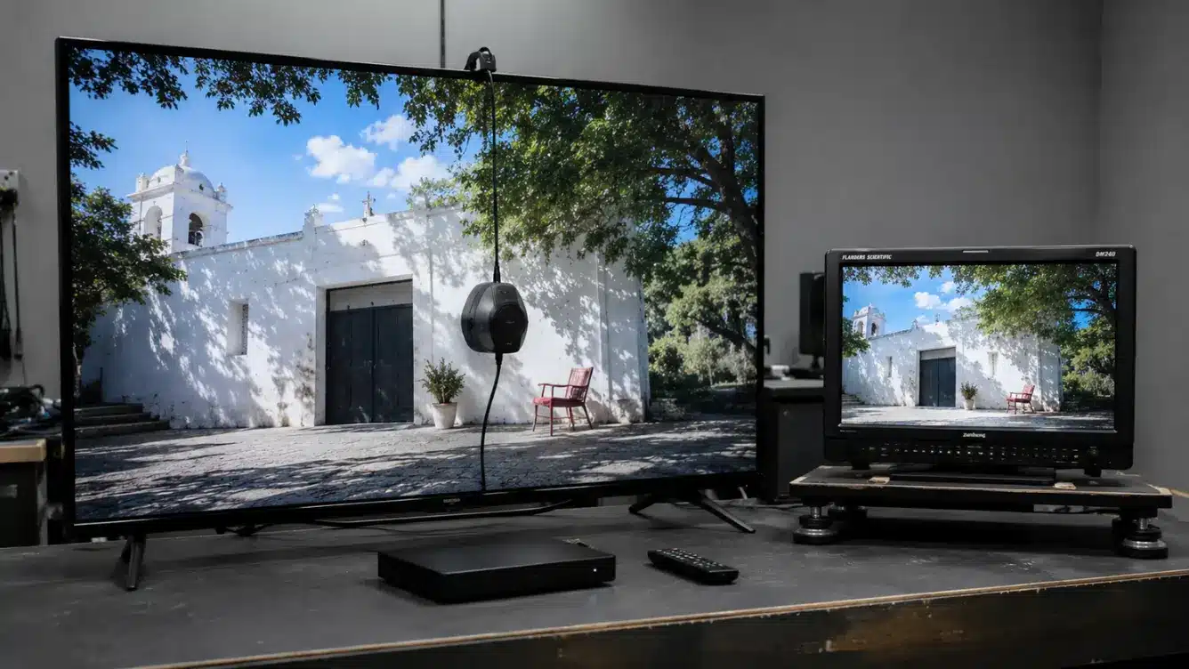 hdr tone mapping test matching bright and dark scene detail across two calibrated displays