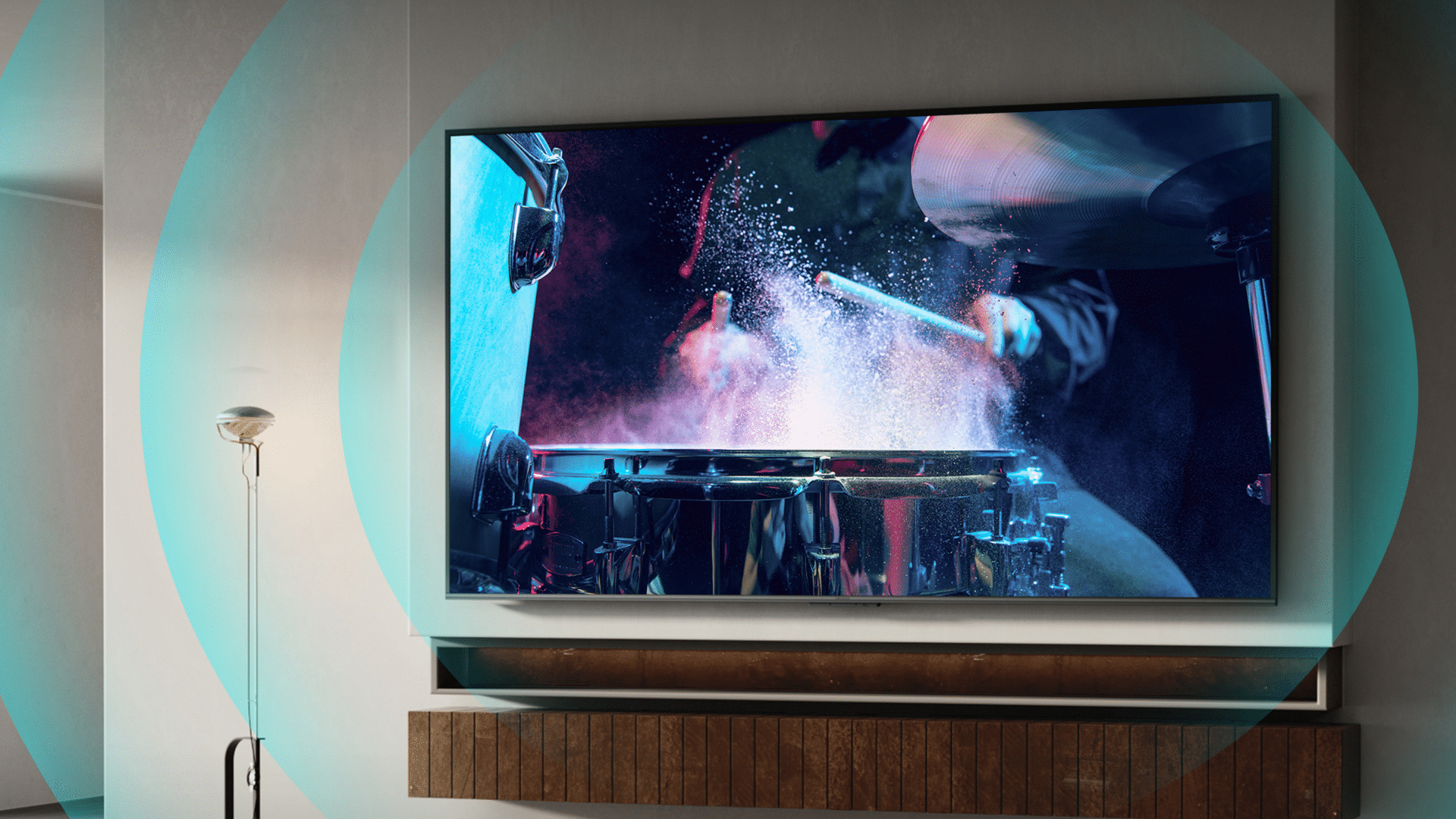 hisense tv displaying vibrant entertainment content in a modern living room setup highlighting picture quality