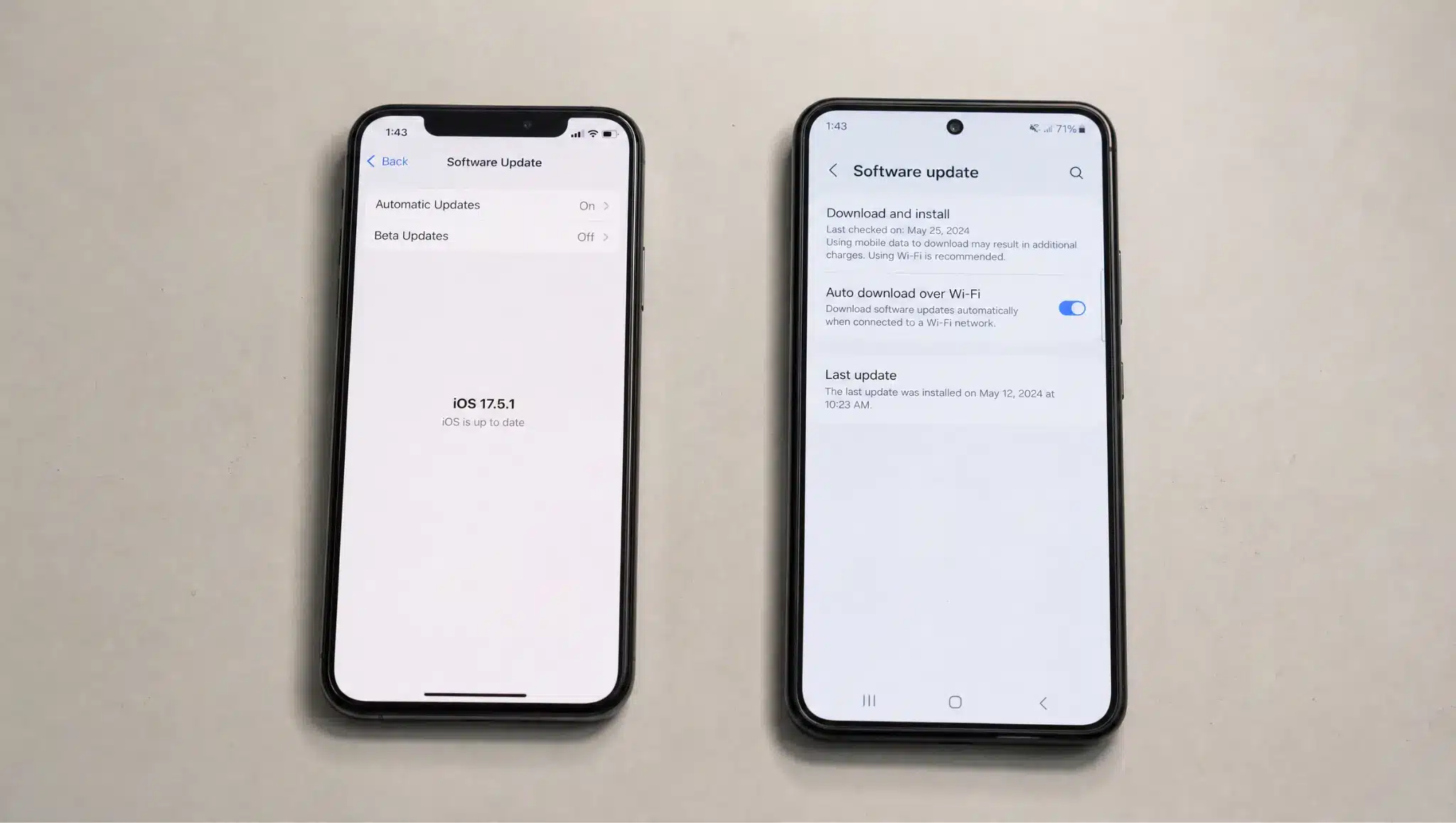 iphone and android software update screens for fixing phone microphone sound problems