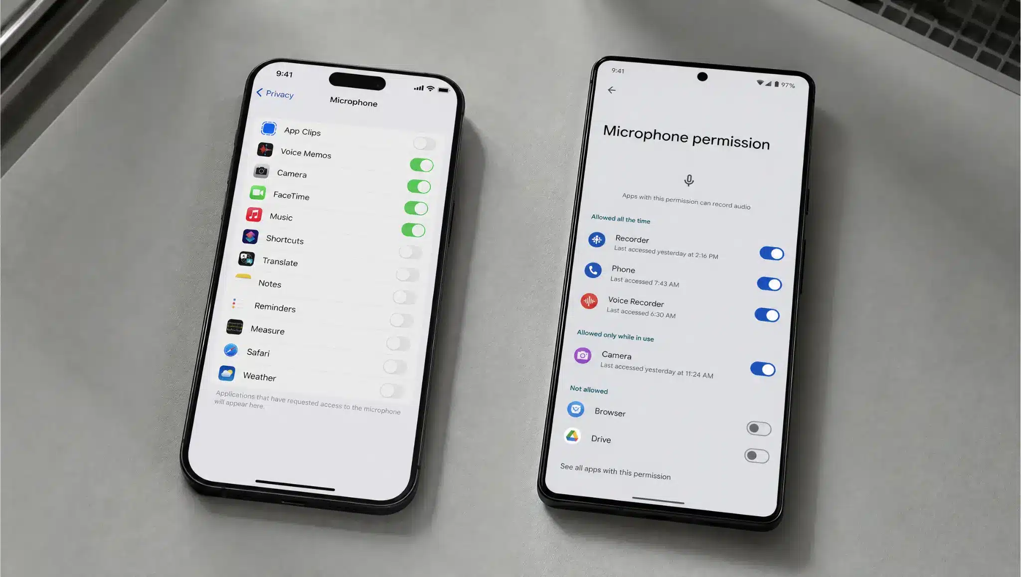 microphone permission settings on iphone and android for fixing phone mic access problems