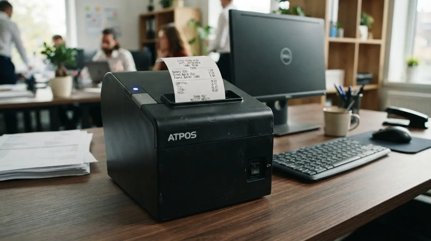 thermal printer producing shipping labels and barcodes in a office environment
