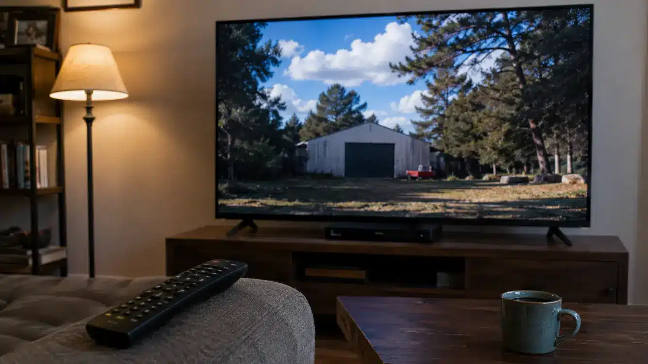viewer testing sdr vs hdr with a remote and the same paused movie scene on television