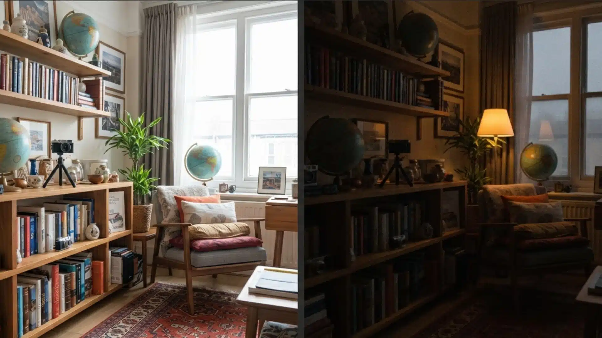 compact camera image quality comparison showing sharp details versus reduced detail in low light conditions
