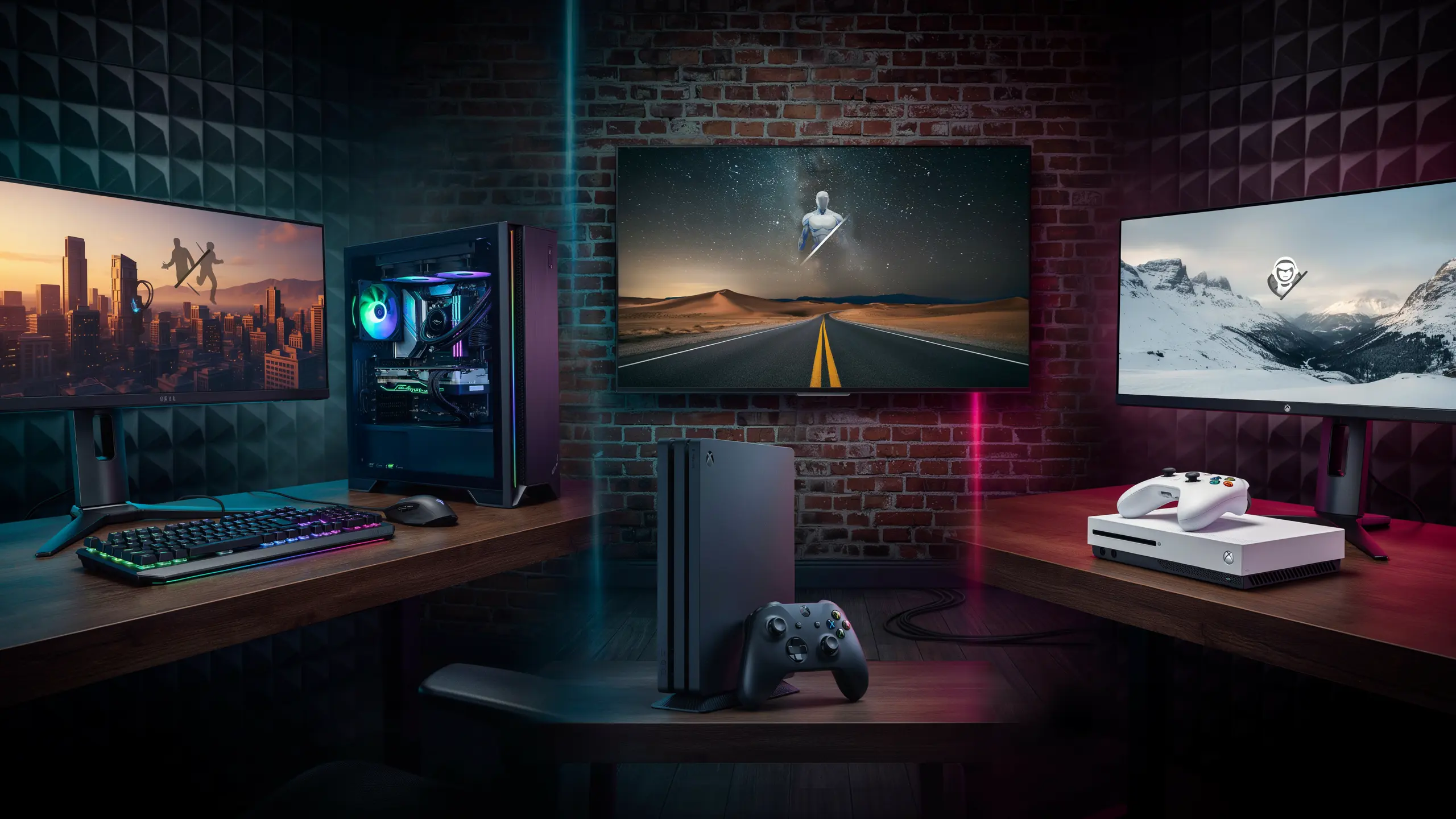 gaming setups showing separate pc playstation and xbox online environments for gta crossplay limits