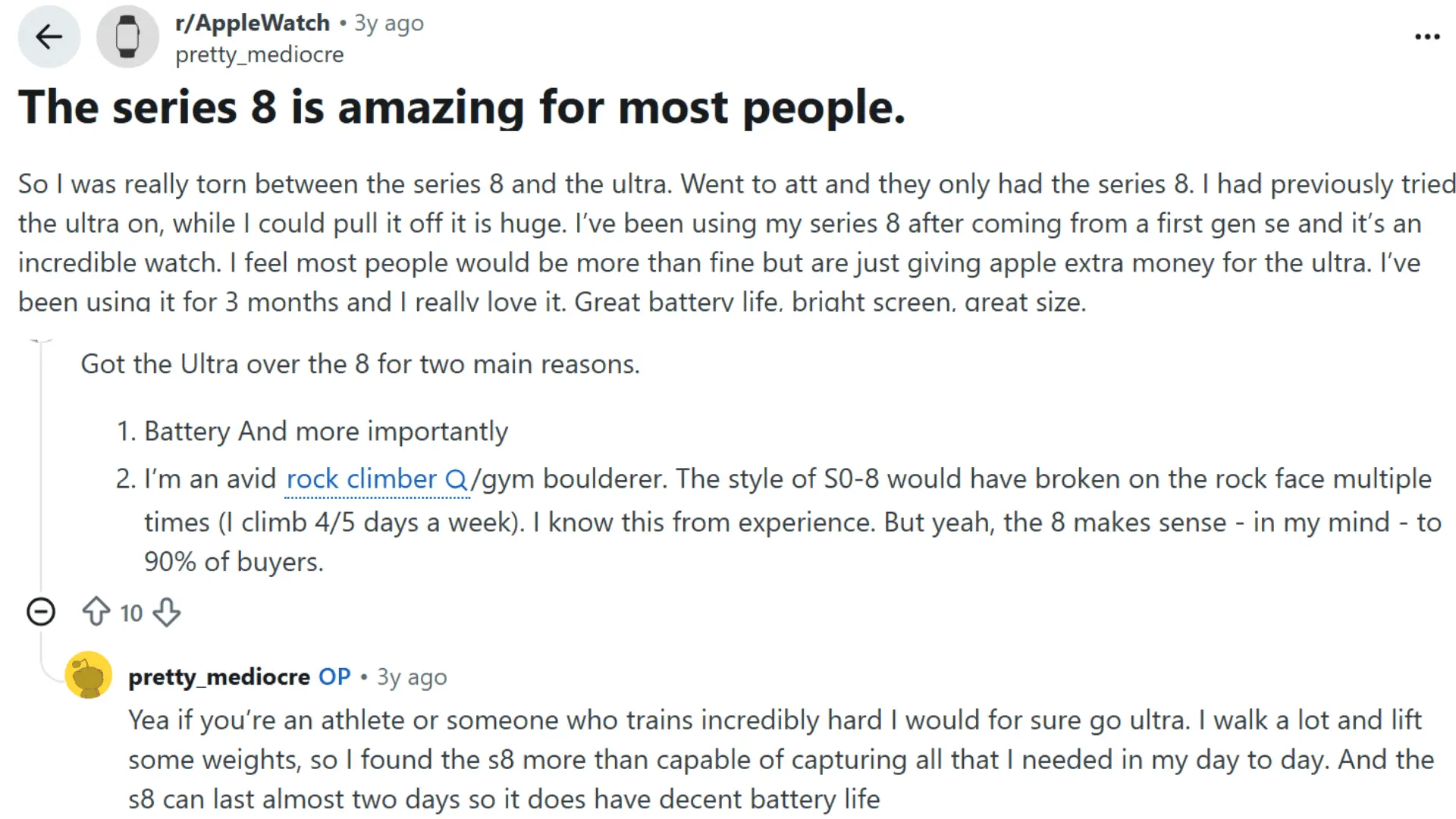 iphone discussion showing users sharing opinions about iwatch 8 features performance and value for money