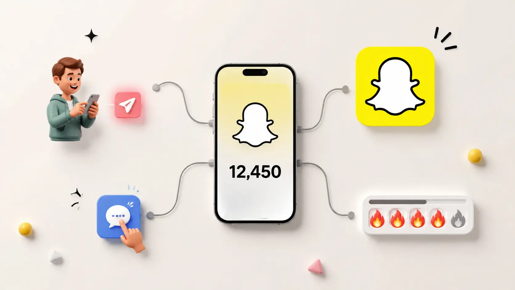 snapchat activities showing sending receiving snaps and consistent usage connected with snap score changes