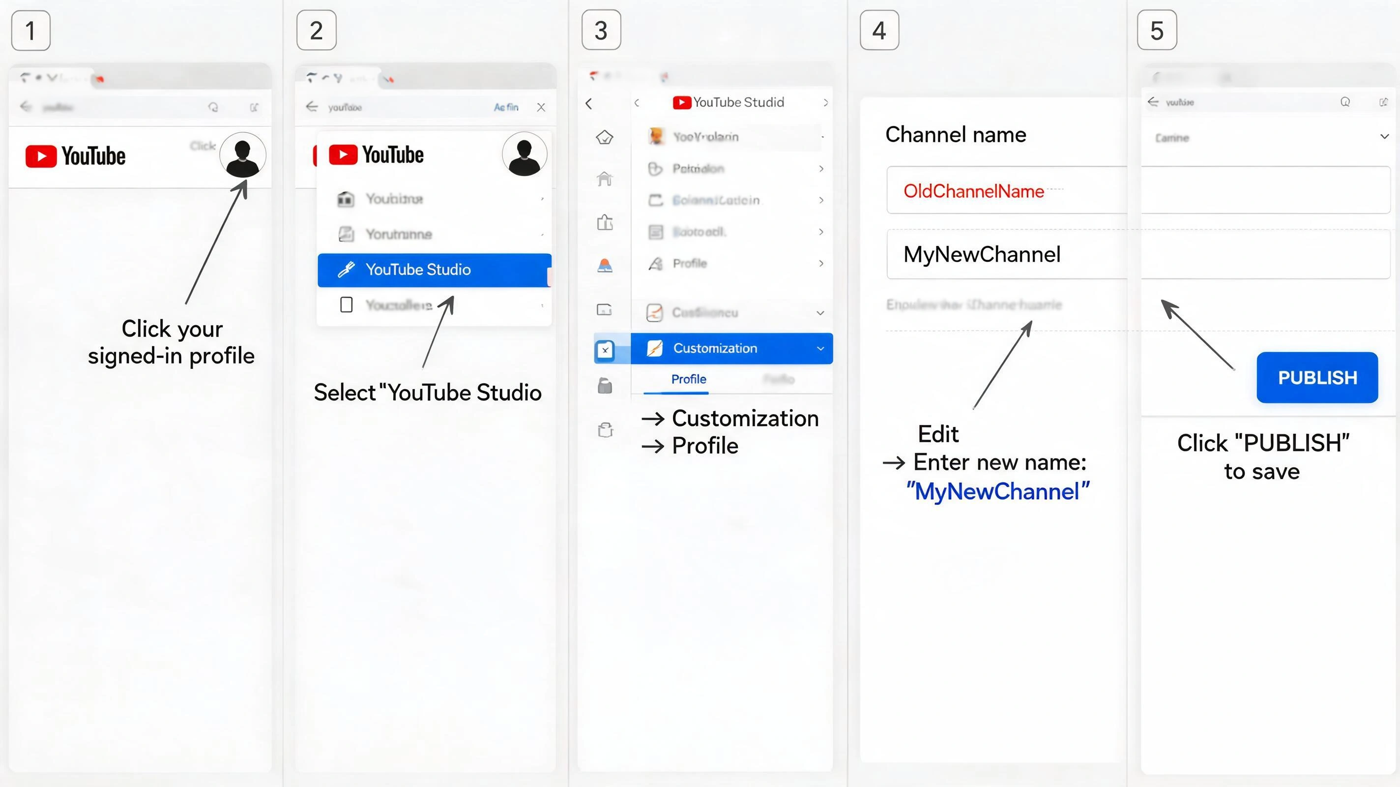 step by step guide to change youtube channel name on desktop