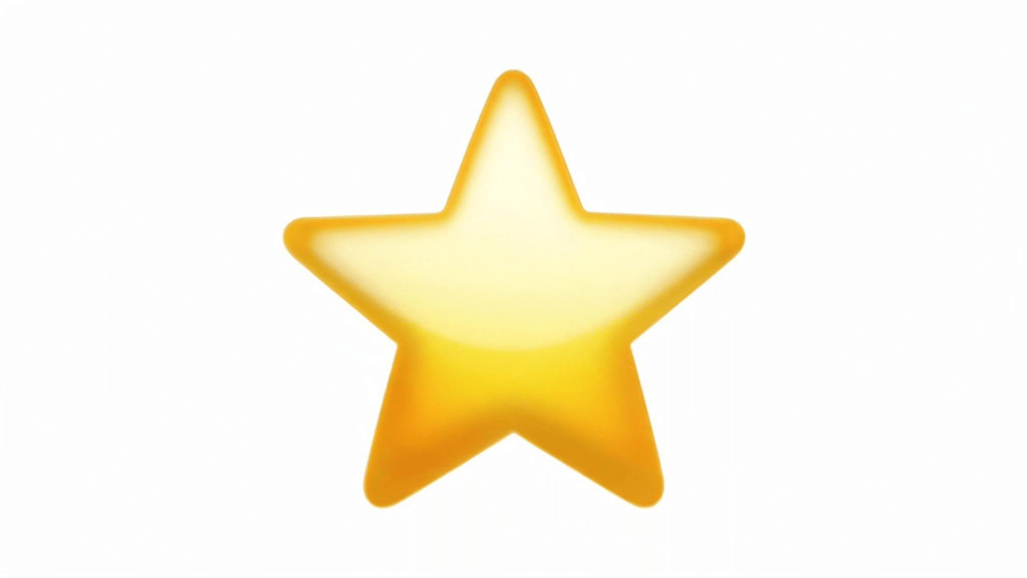 flat golden five-point star emoji with smooth rounded points centered on a clean white background with simple styling