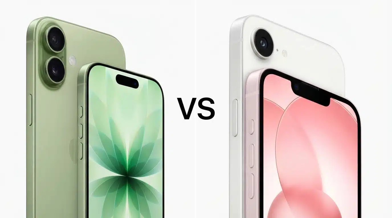 iphone 17 and iphone 17e models compared side by side showing different colors and designs