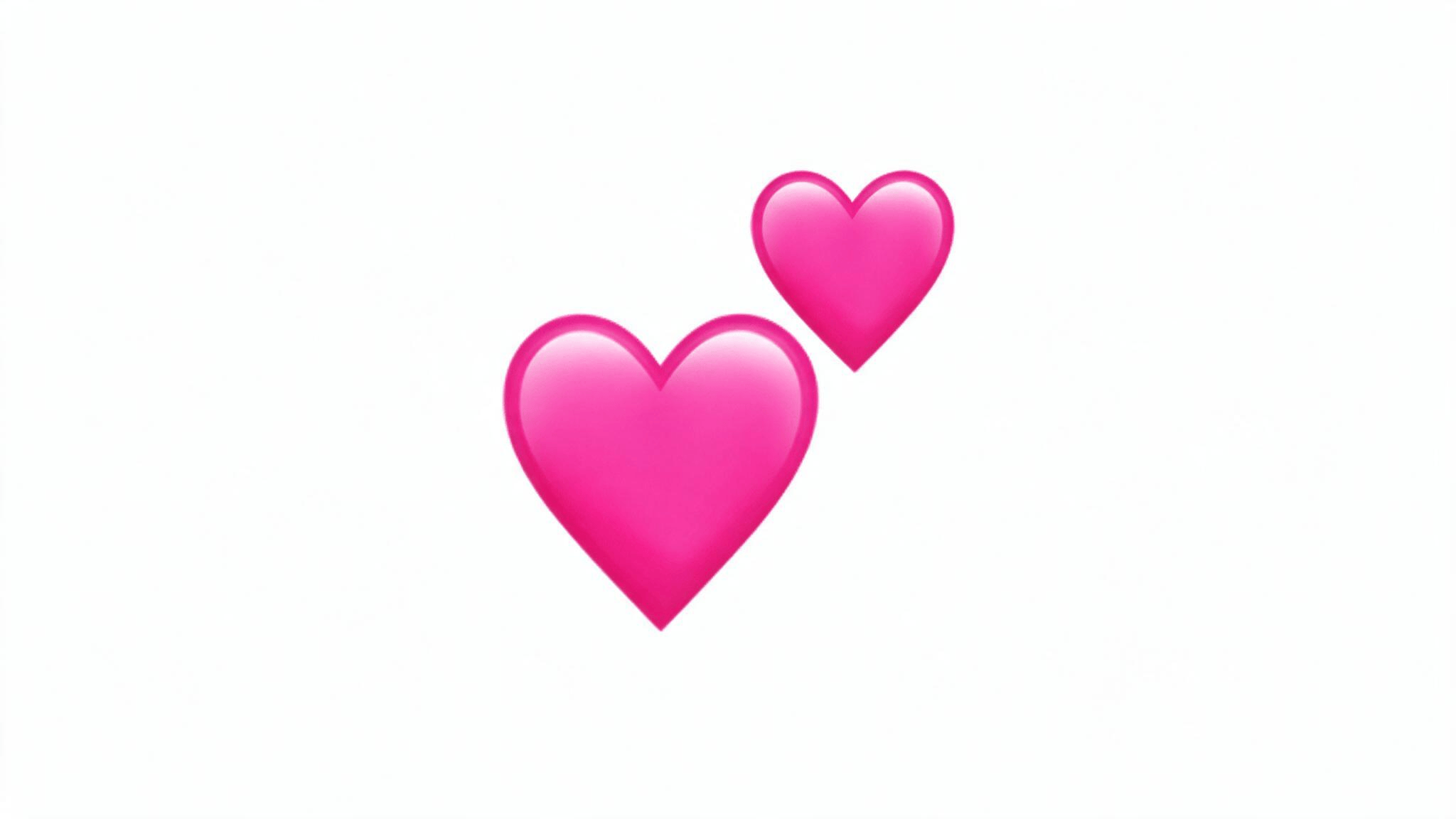 two flat pink heart emojis arranged together on a clean white background in a simple recognizable digital style