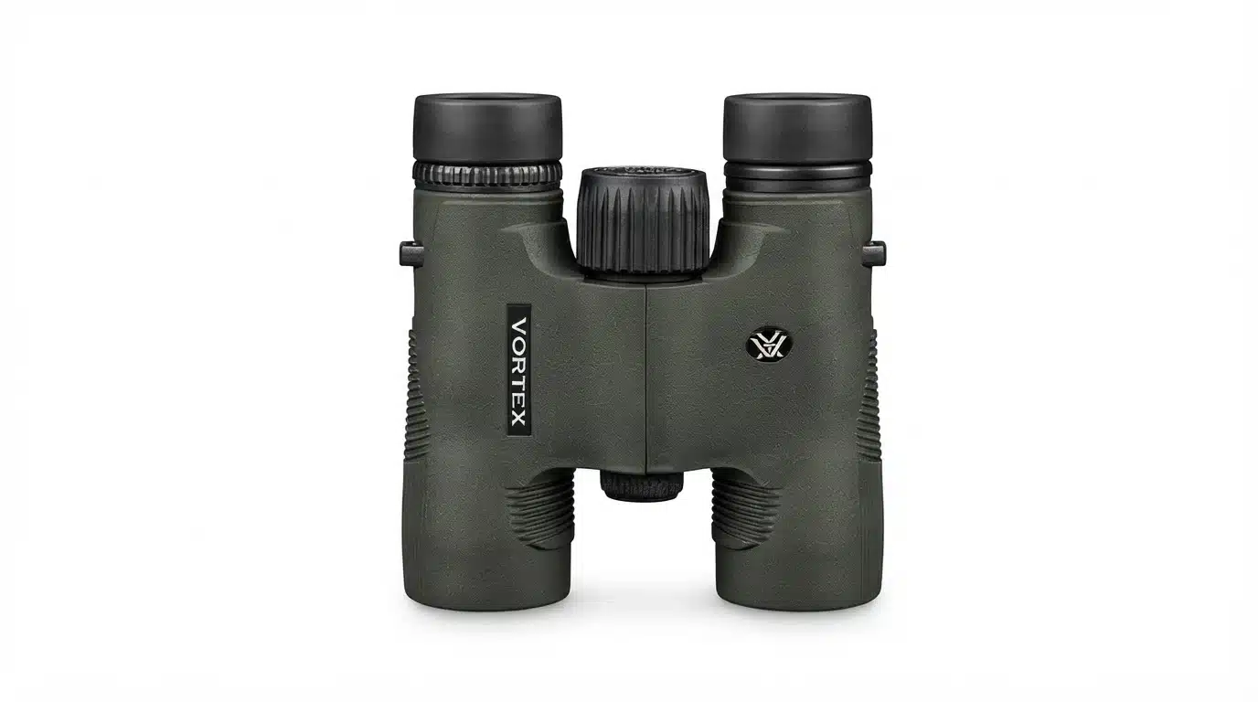 vortex diamondback hd 10x28 compact binoculars for travel with durable green body