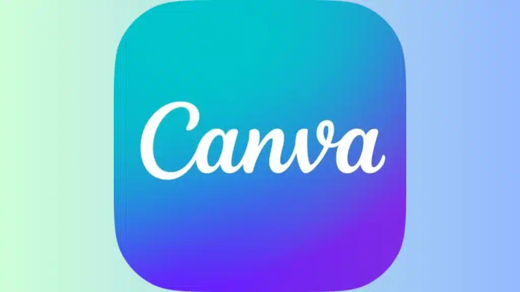 canva logo centered in a colorful collage of design templates, editing tools, search results, and ebook layouts.