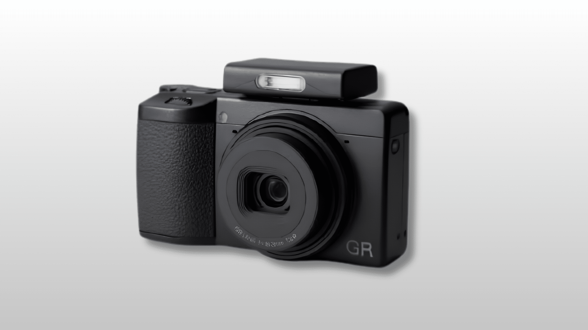 ricoh gr iv camera with external flash showing updated design and new features