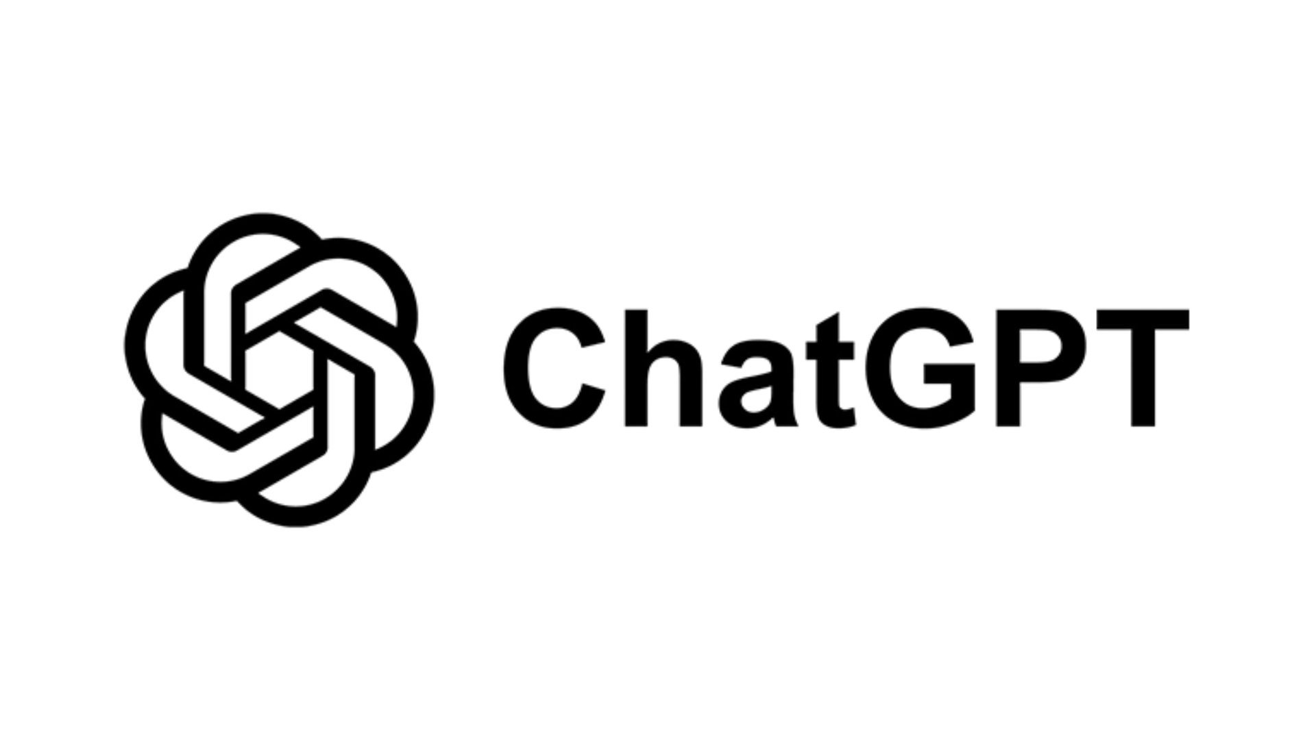ChatGPT logo with the OpenAI symbol and “ChatGPT” text on a white background.