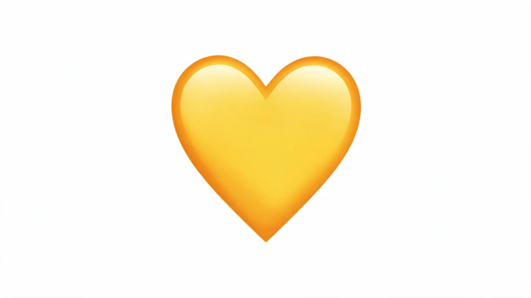 flat yellow heart emoji centered on a clean white background with smooth edges and simple digital styling